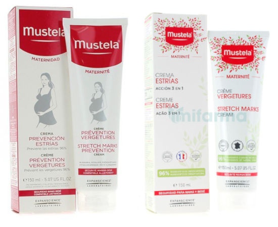 Varios productos de Mustela contra las estrías